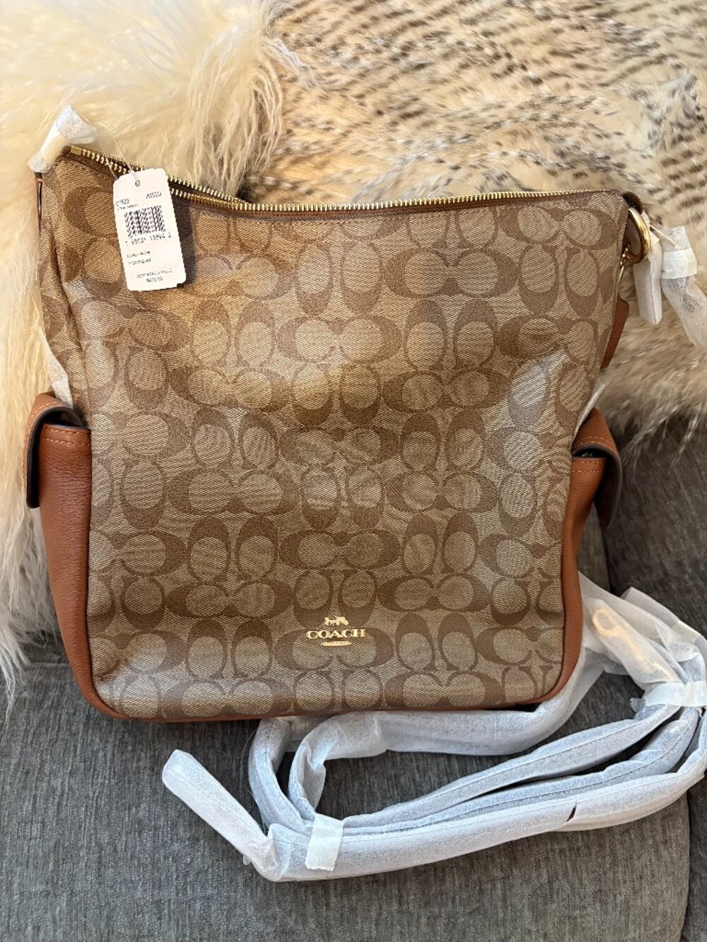 NWT Coach Pennie Shoulder Bag C1523 Khaki Redwood